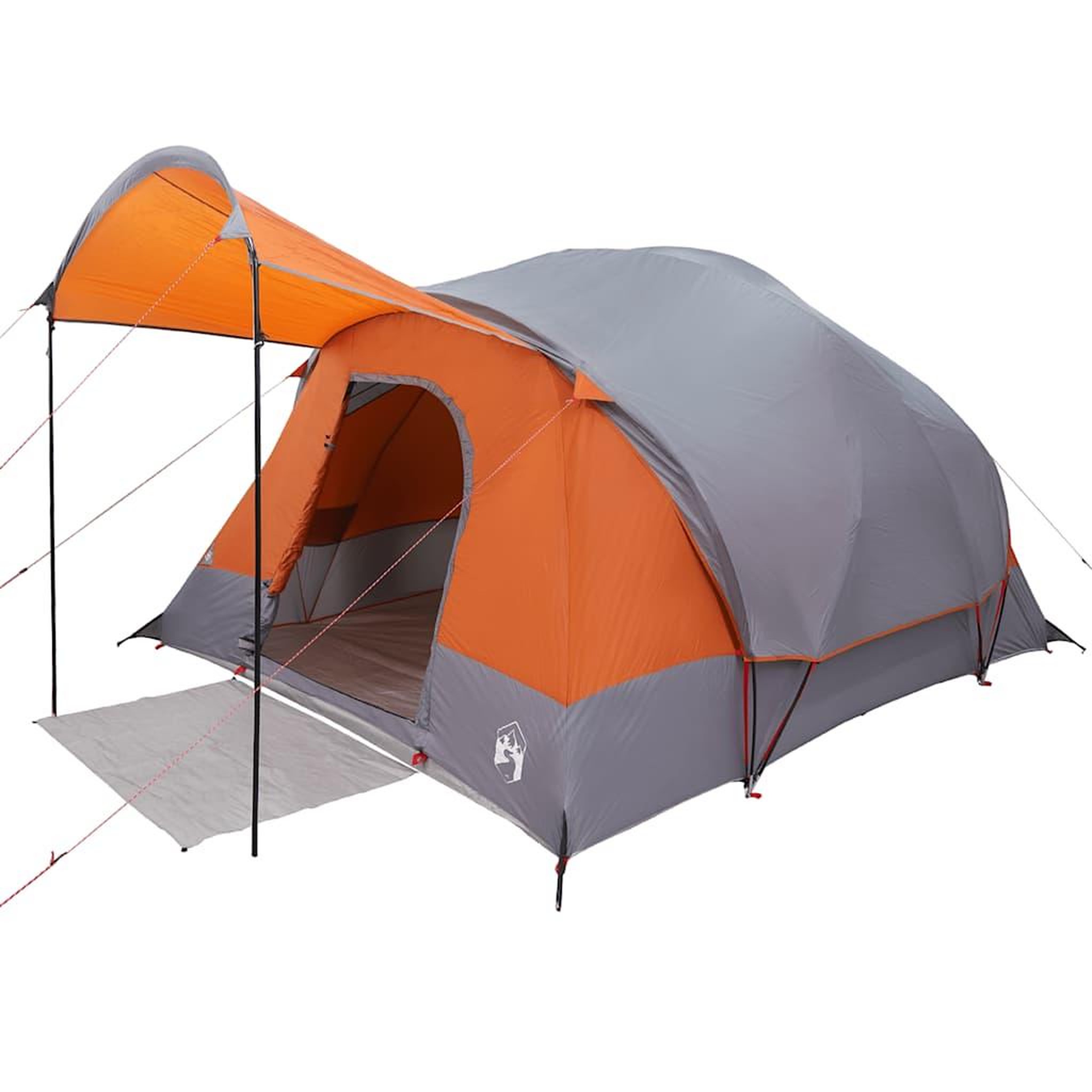 Voir la diapositive 3 : VIDAXL Tente familiale tunnel 8 personnes gris et orange impermeable