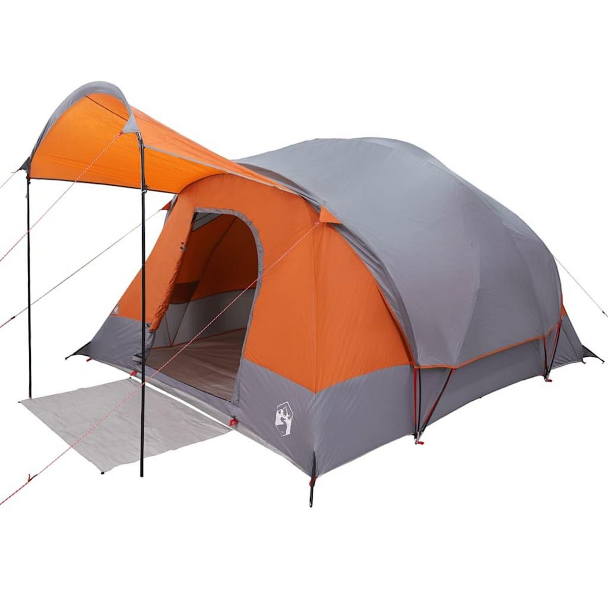 VIDAXL Tente familiale tunnel 8 personnes gris et orange impermeable