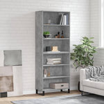 VIDAXL Buffet gris beton 69,5x32,5x180 cm bois d'ingenierie