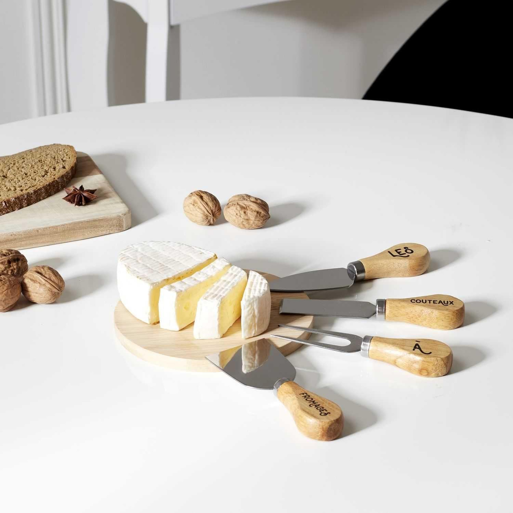 Voir la diapositive 2 : The Home Deco Factory Coffret avec planche et couteaux à fromage - beige