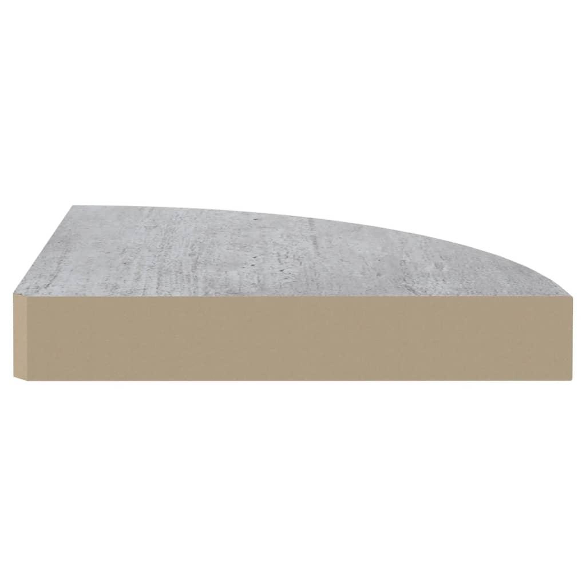 Voir la diapositive 5 : VIDAXL Etagere d'angle murale Gris beton 25x25x3,8 cm MDF