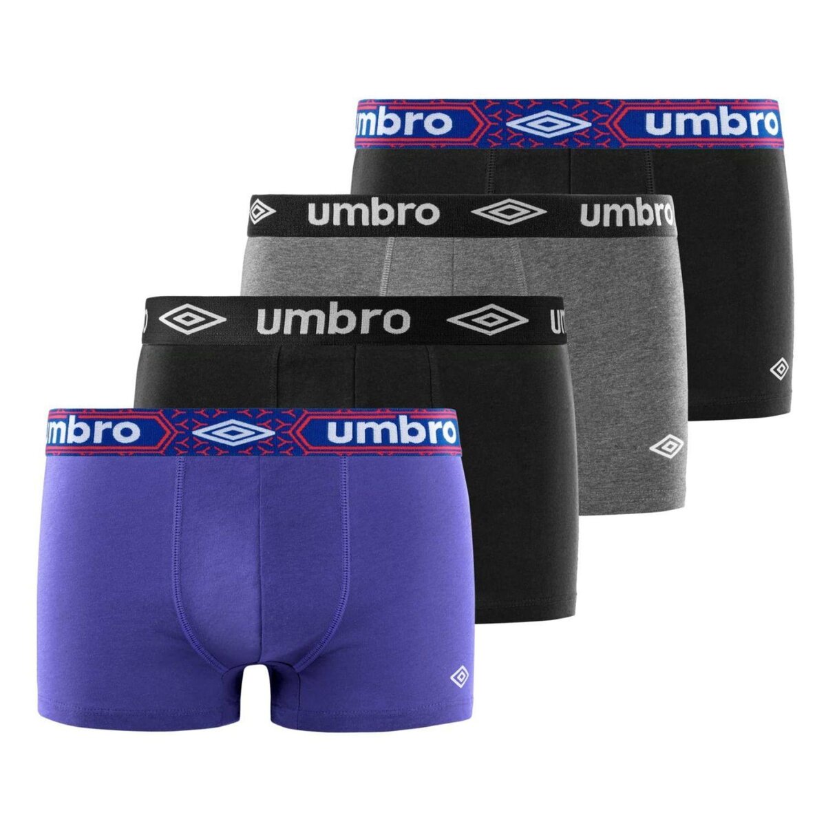 UMBRO Lot de 4 Boxers homme coton Bio Neo