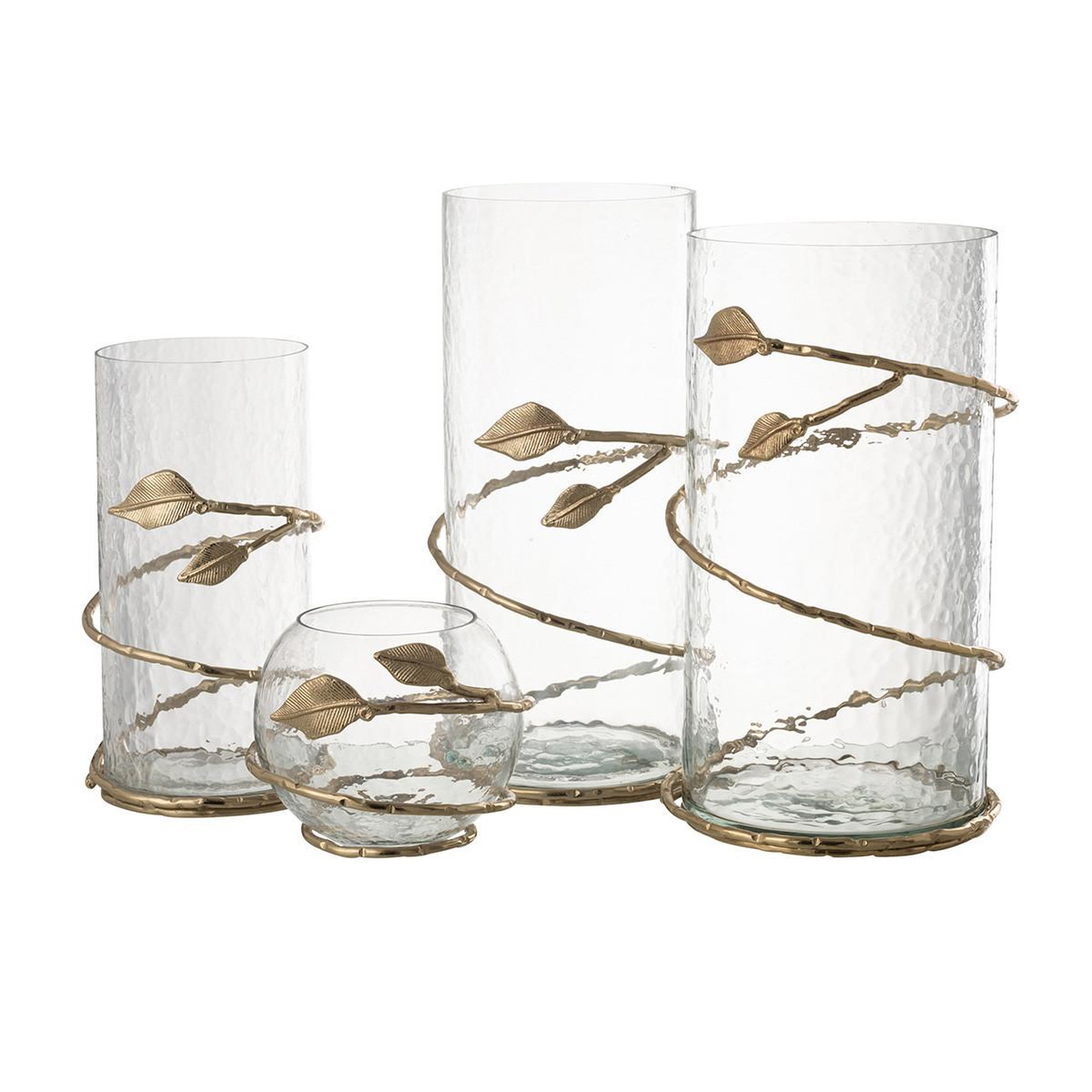 Voir la diapositive 5 : J-LINE Vase en verre feuille  ofelia  34cm transparent