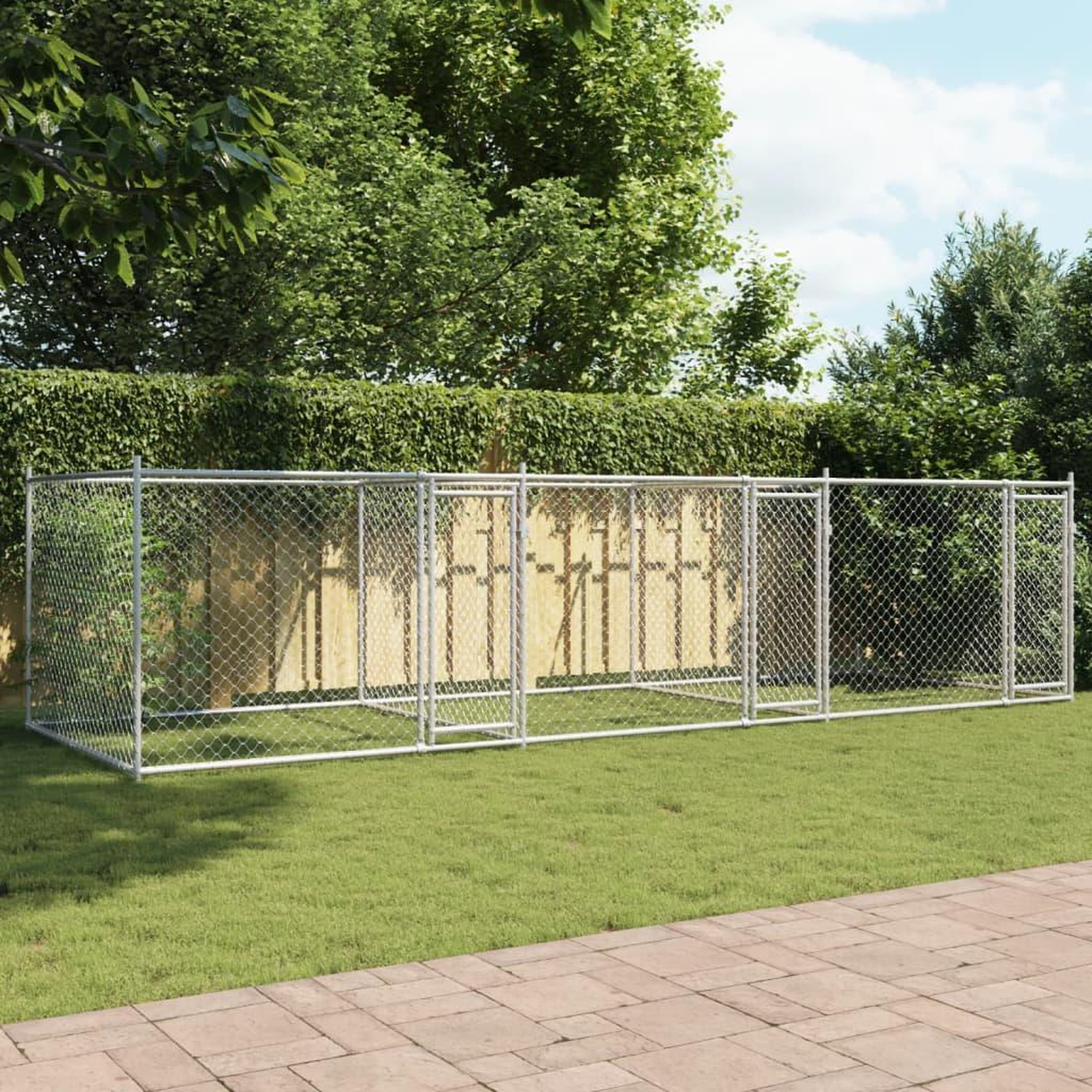 Voir la diapositive 3 : VIDAXL Cage pour chien avec portes gris 6x2x1,5 m acier galvanise
