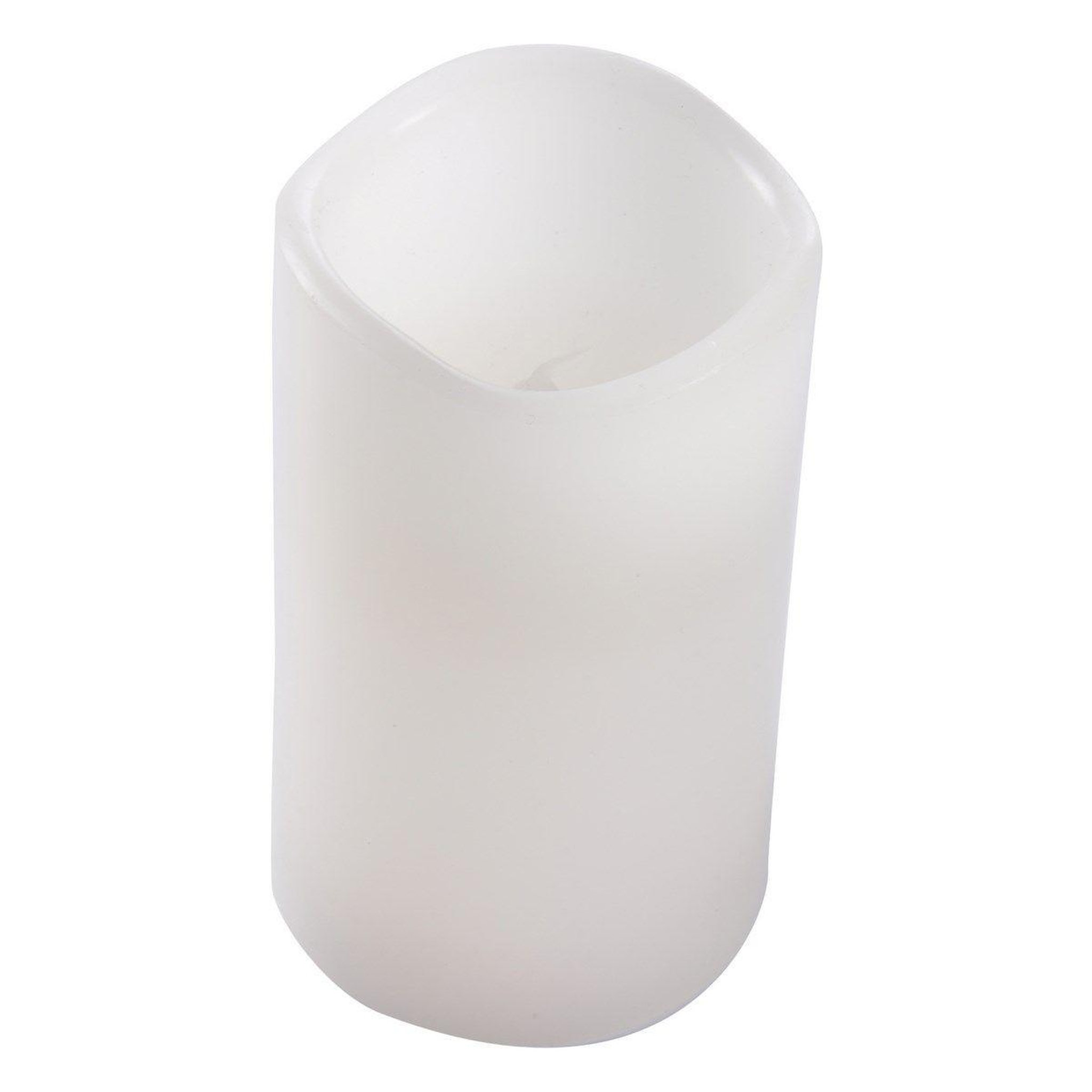 Voir la diapositive 1 : HOMEA Bougie pilier led  jasper  15cm blanc