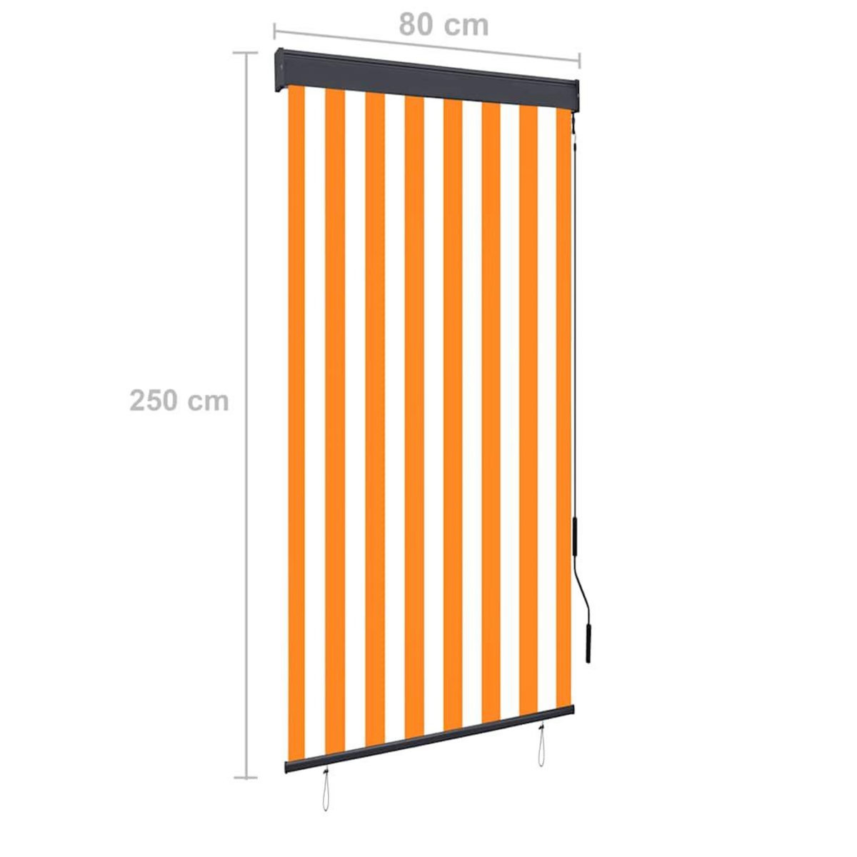 VIDAXL Store roulant d'exterieur 80x250 cm Blanc et orange