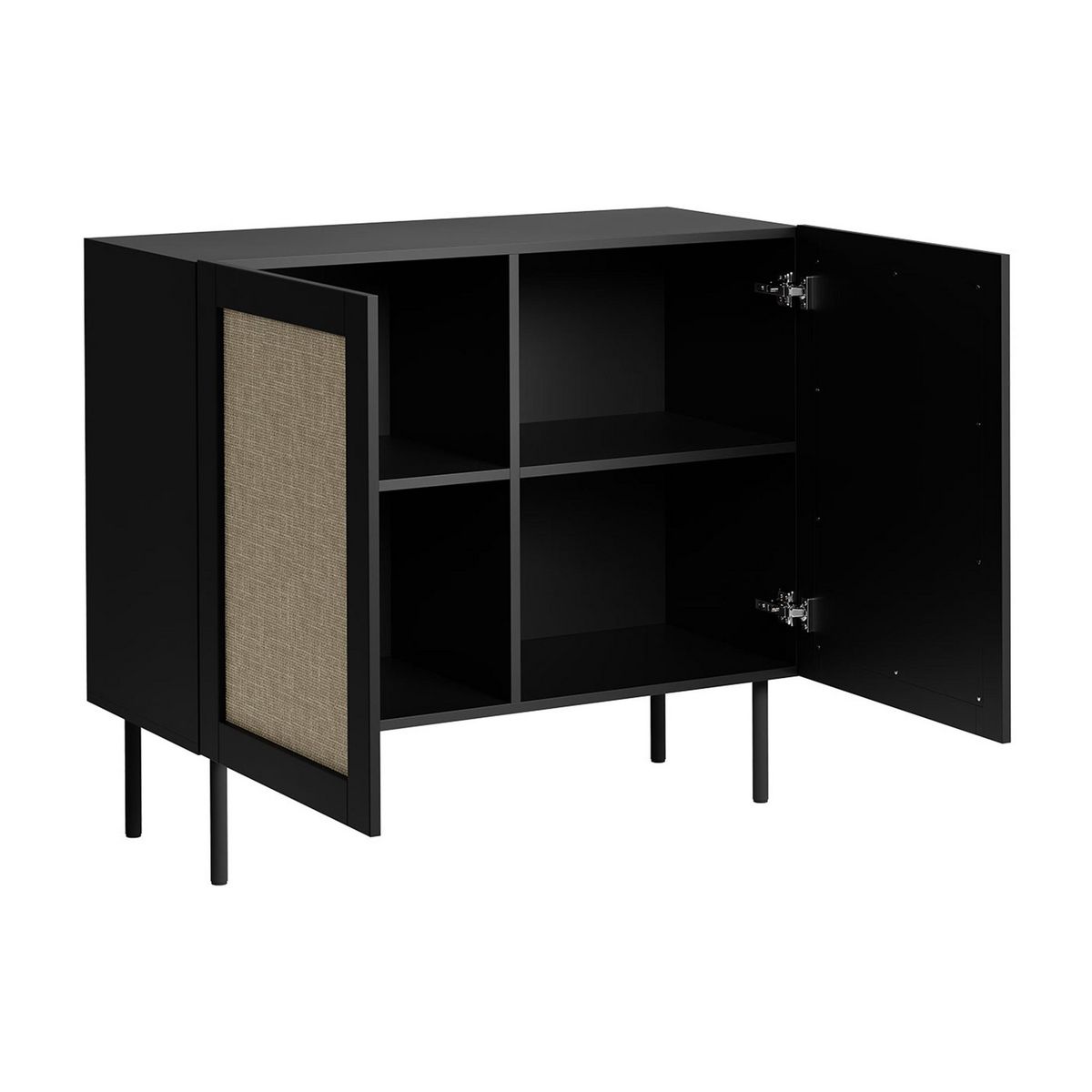 BEST MOBILIER Jose - buffet - bois et jute - 100 cm