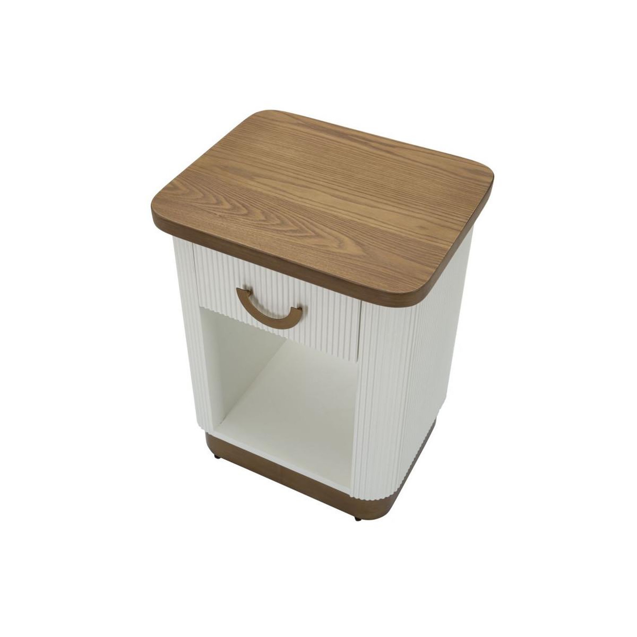 Voir la diapositive 4 : Paris Prix Table de chevet en bois  tolosa  62cm blanc & naturel