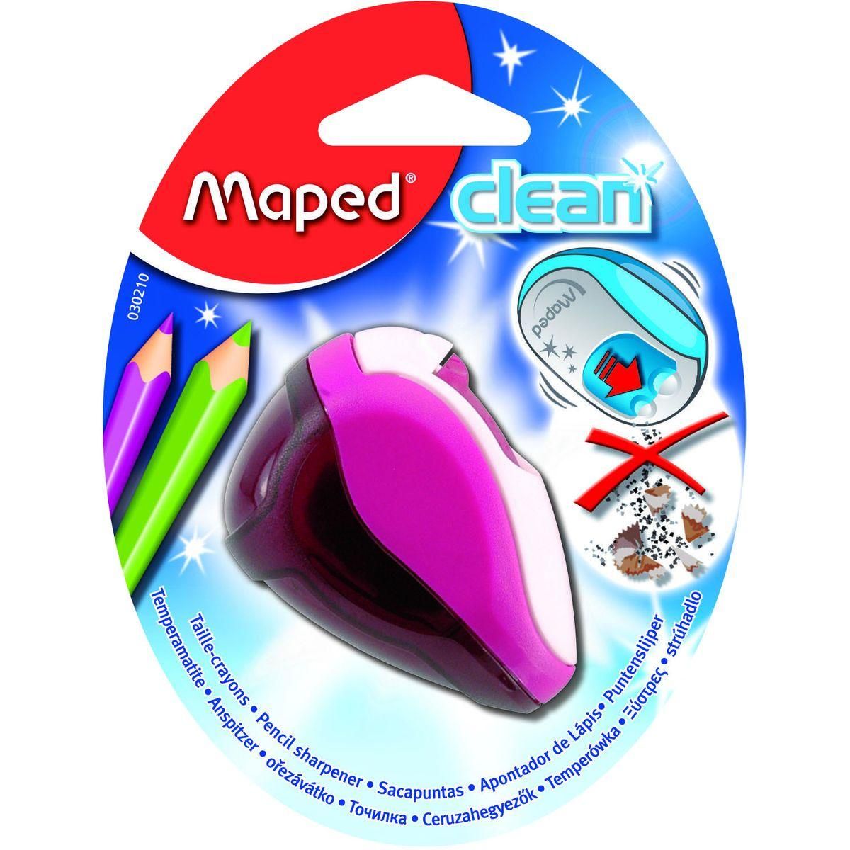 MAPED Taille-crayon 2 trous avec réservoir Clean rose