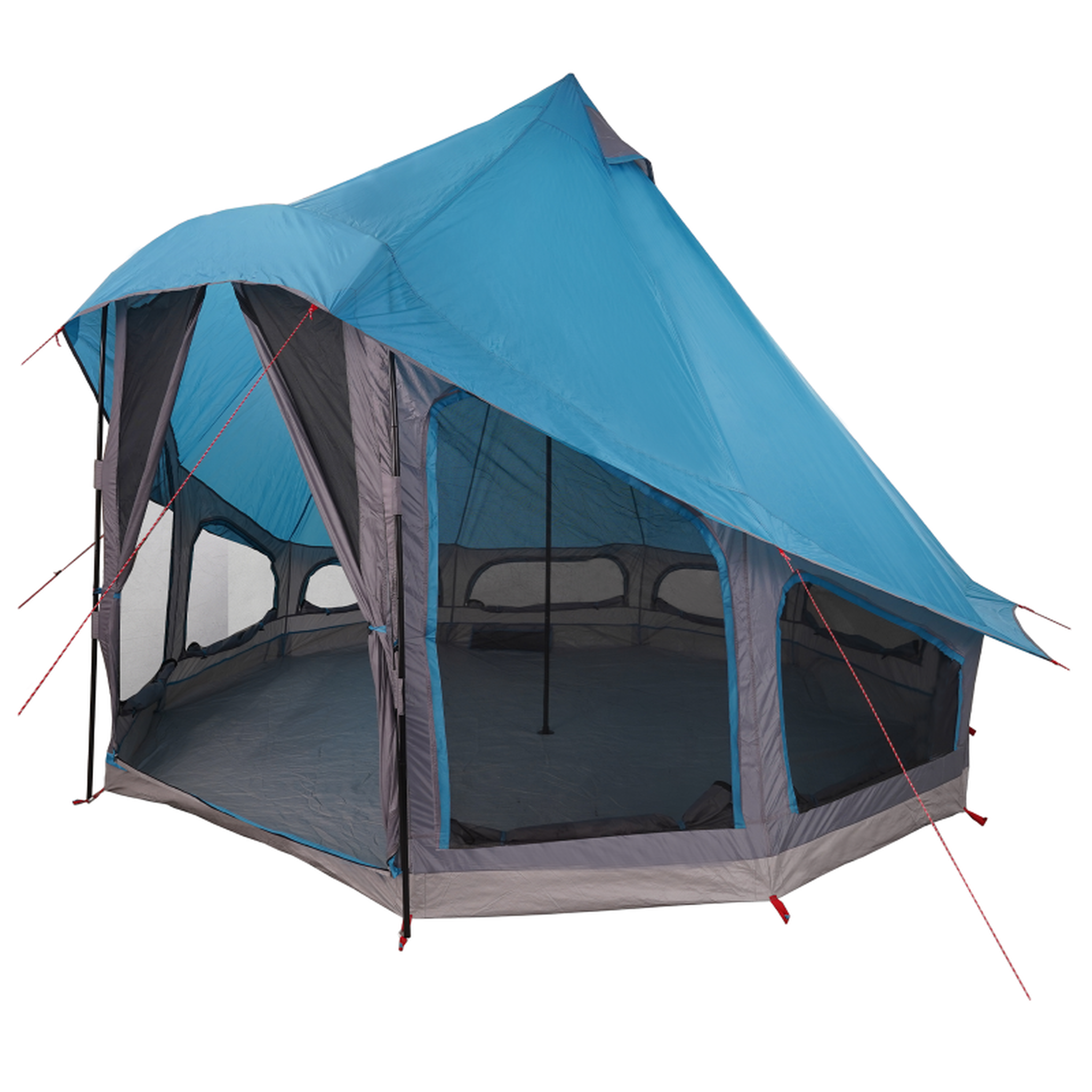 Voir la diapositive 2 : VIDAXL Tente familiale tipi bleue imperméable pour 6 personnes