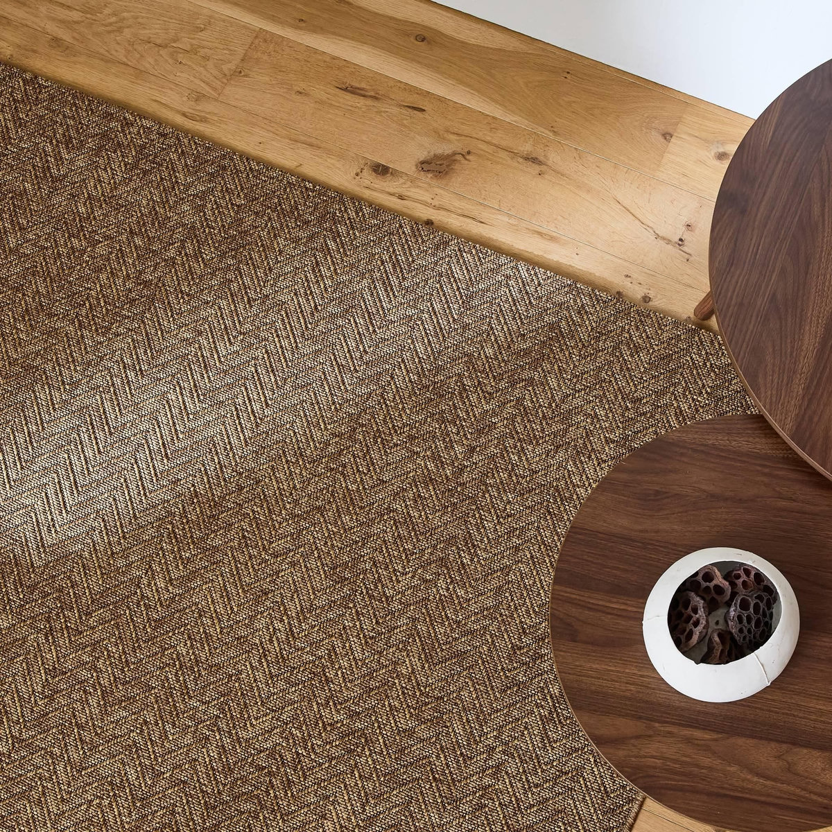 SWEEEK Tapis intérieur/extérieur effet jute coloris caramel, stabilisé aux UV