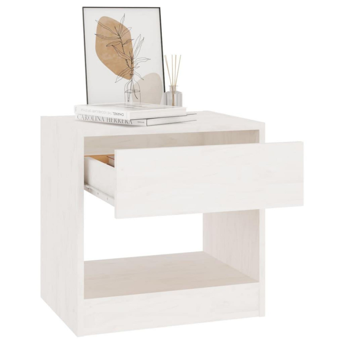 VIDAXL Table de chevet Blanc 40x31x40 cm Bois de pin massif