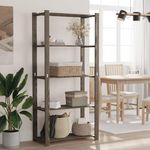 VIDAXL Support de rangement a 5 niveaux gris 80x38x170 cm bois de pin