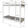 Voir la diapositive 3 : Habitat et Jardin Lit Superposé bois enfant  Lionel  90 x 190 cm - Blanc