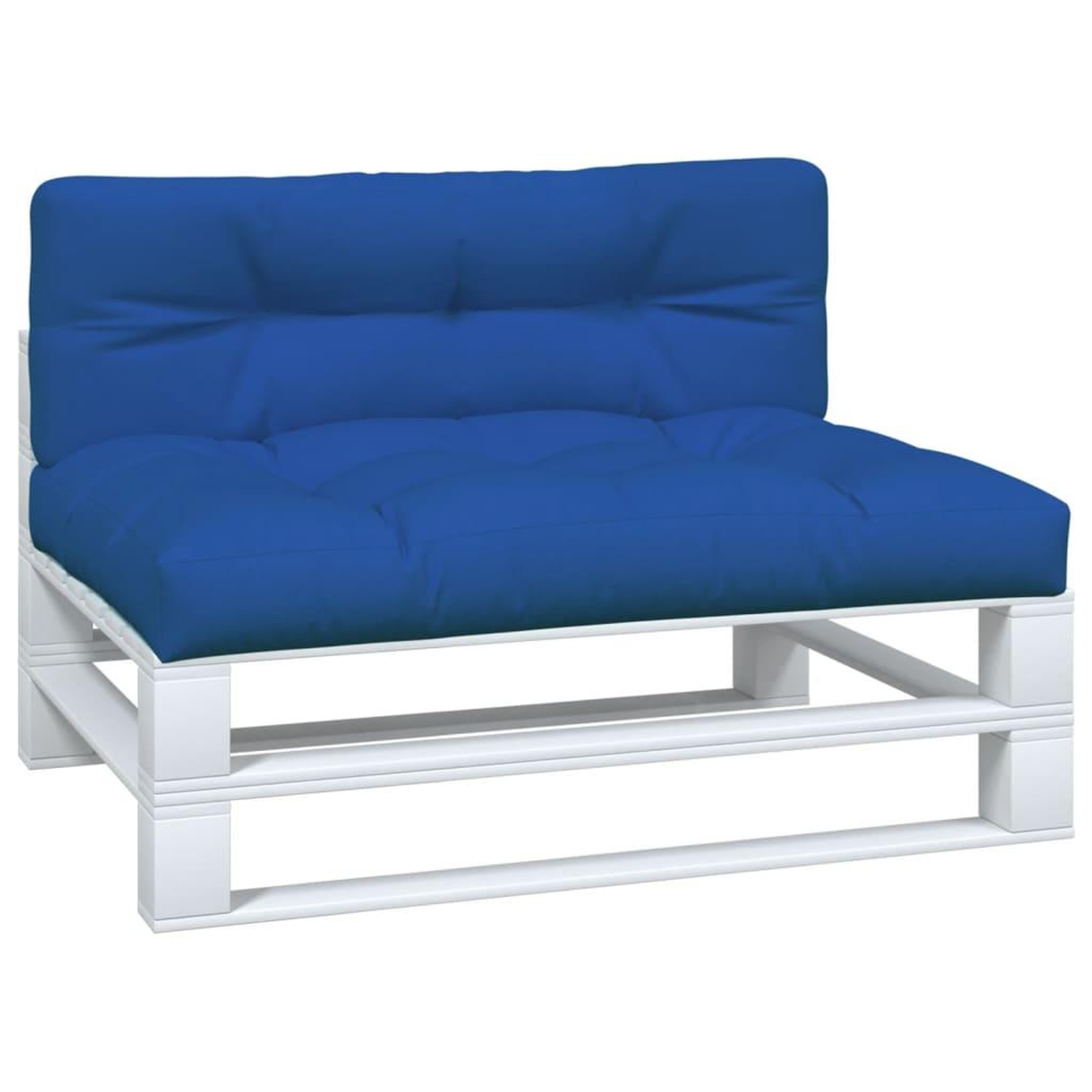 Voir la diapositive 3 : VIDAXL Coussins de palette lot de 2 bleu royal tissu