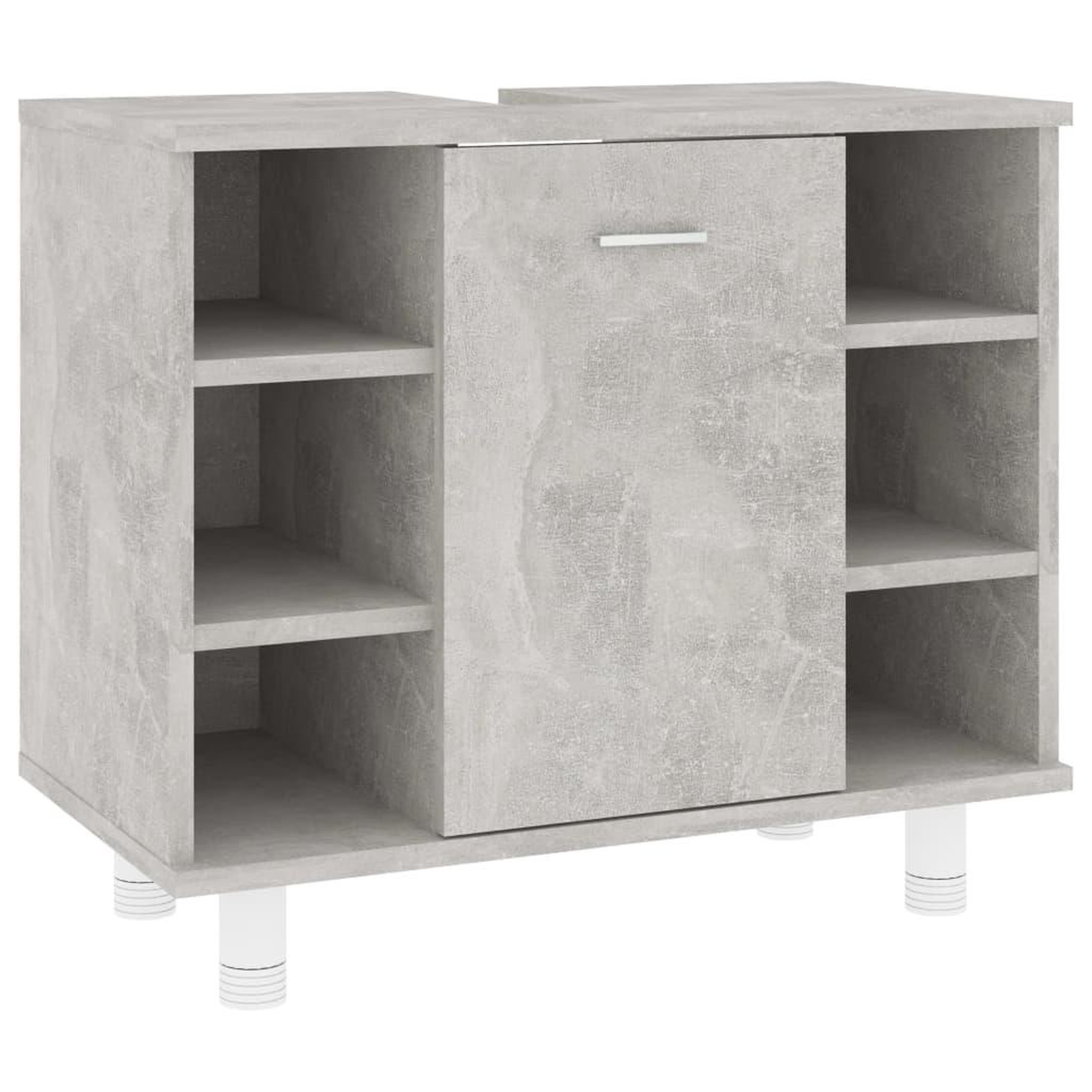 Voir la diapositive 2 : VIDAXL Armoire de salle de bain Gris beton Bois d'ingenierie