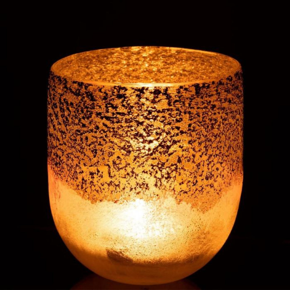 Paris Prix Photophore Rond en Verre  Milano  15cm Gris & Rose