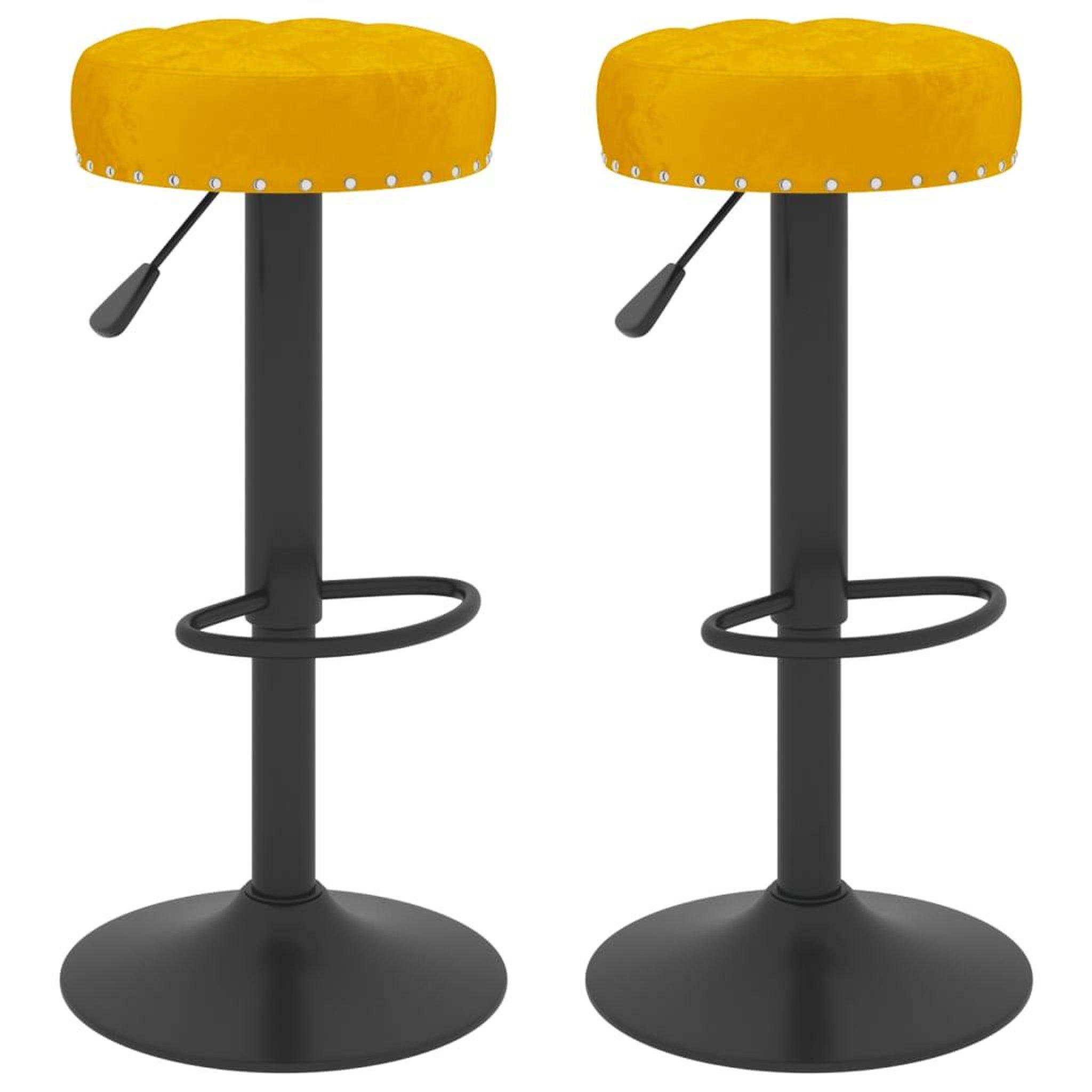 Voir la diapositive 2 : VIDAXL Tabourets de bar lot de 2 jaune moutarde velours