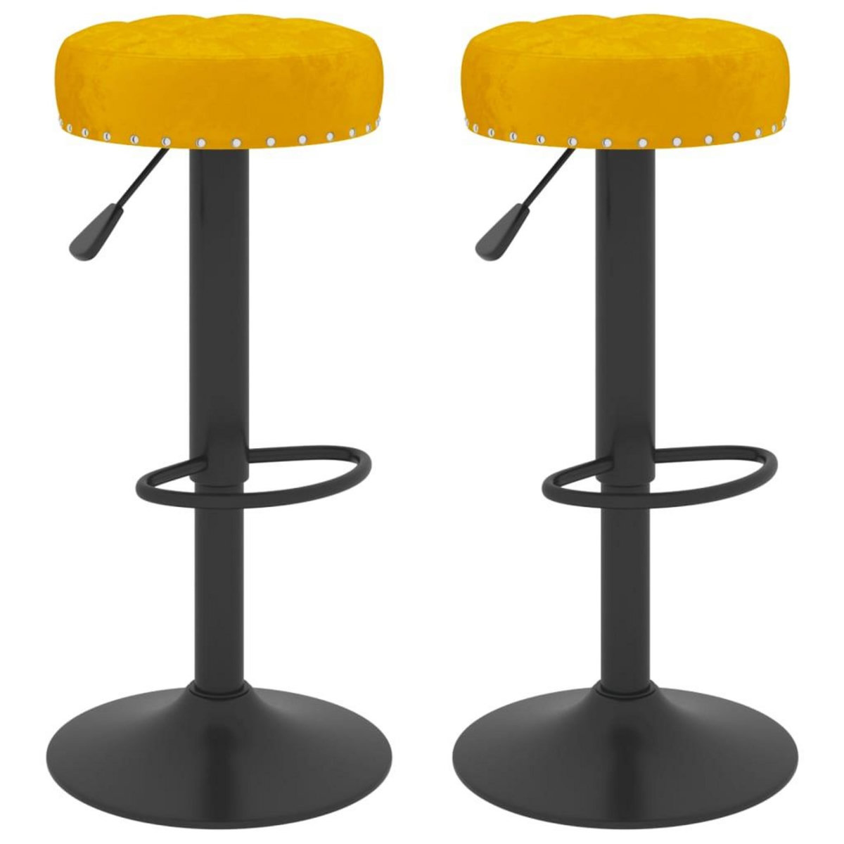 VIDAXL Tabourets de bar lot de 2 jaune moutarde velours