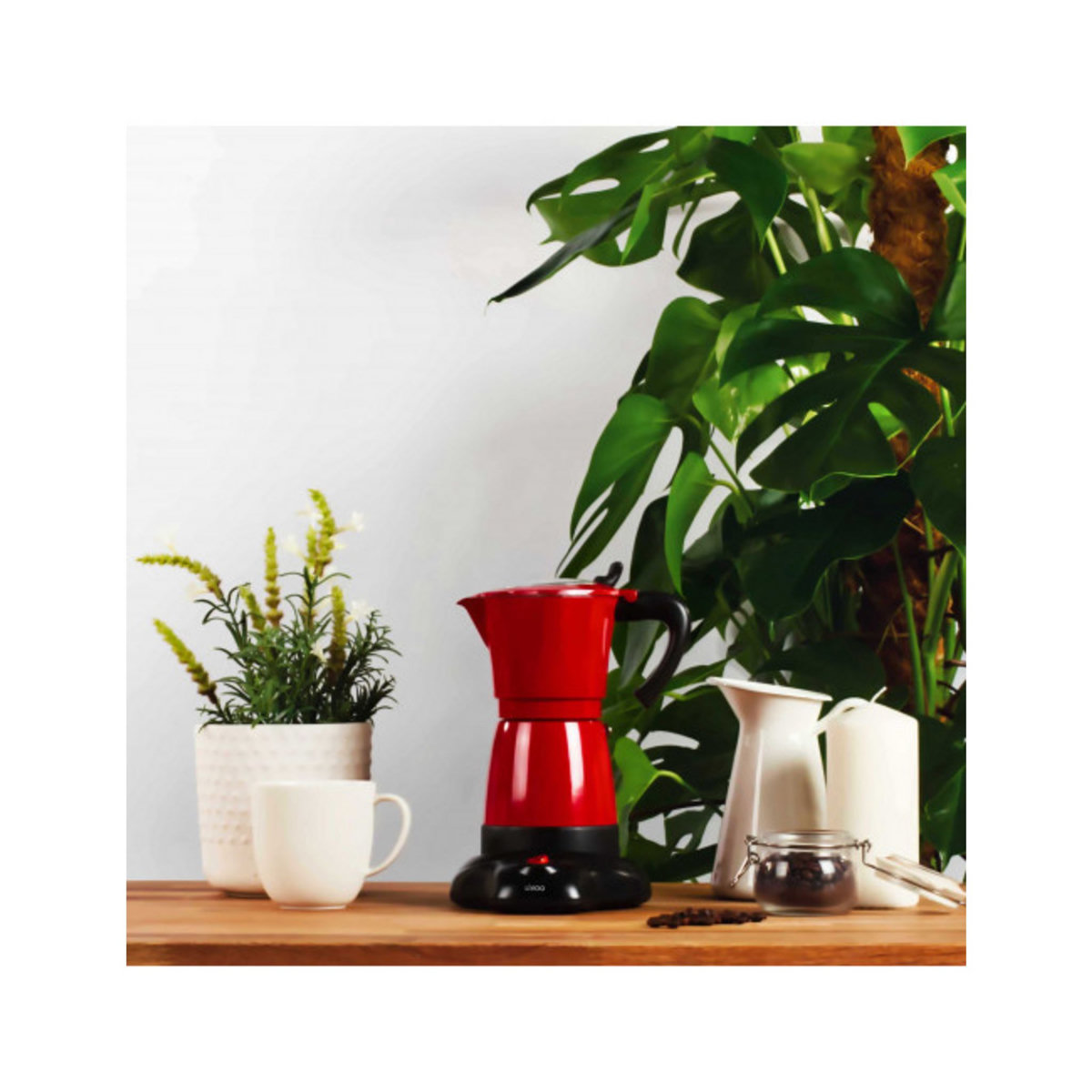 LIVOO Cafetière italienne électrique rouge 6 tasses