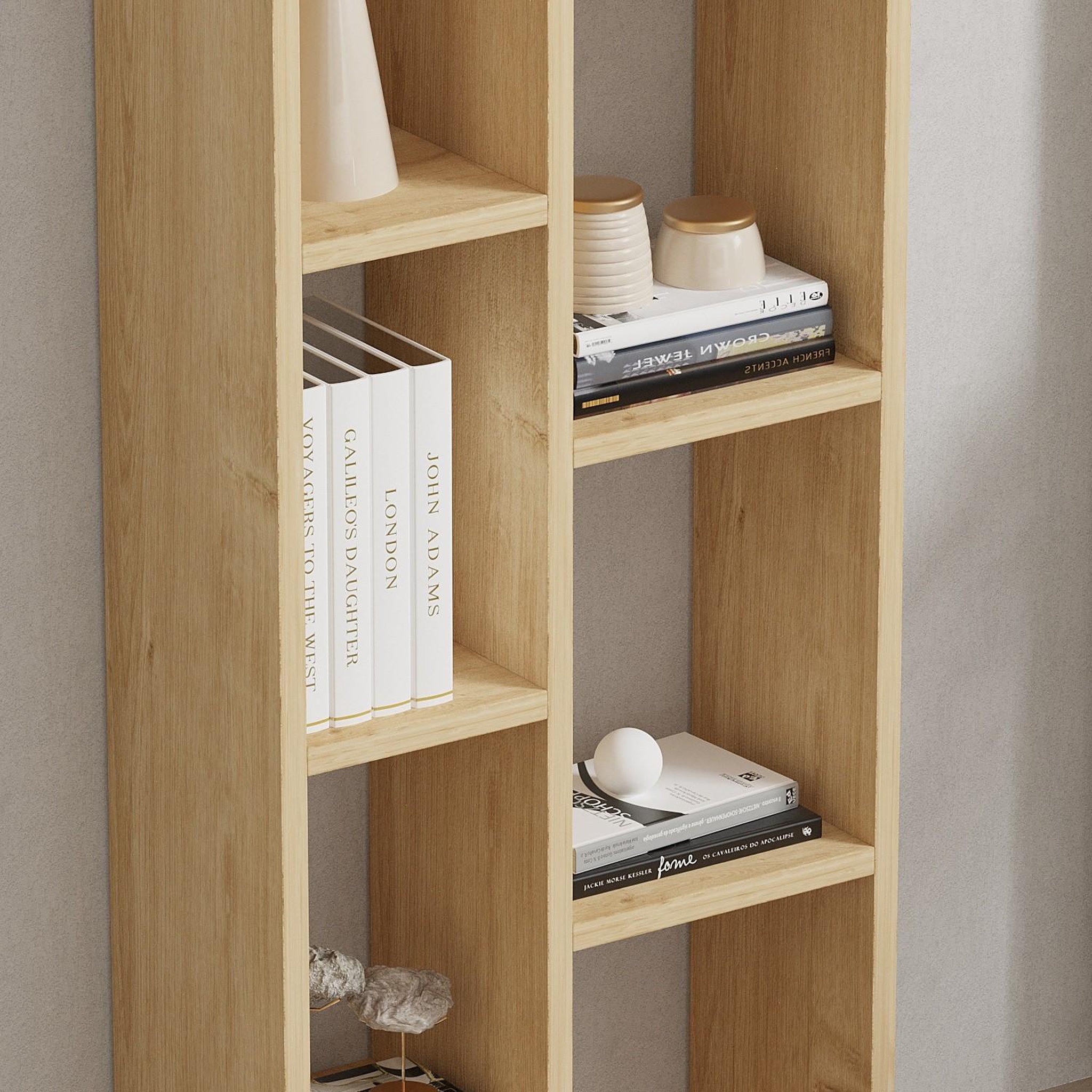 Voir la diapositive 4 : Habitat et Jardin Bibliothèque en bois  tomi  - 45 x 20 x 150 cm - chêne saphir