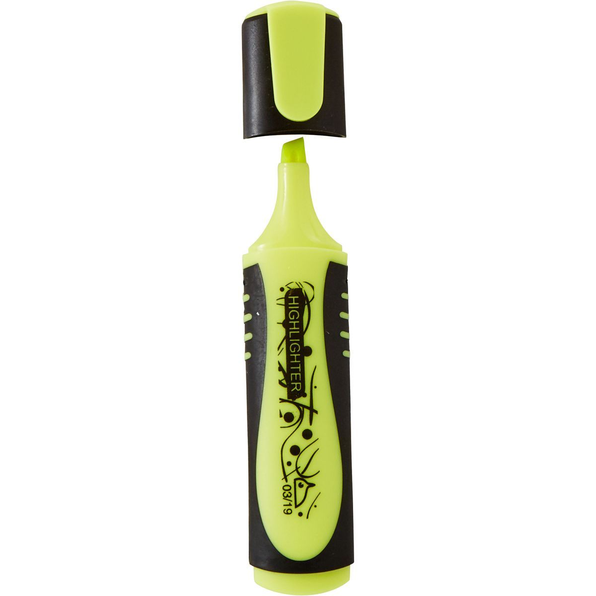 AUCHAN Surligneur plat jaune