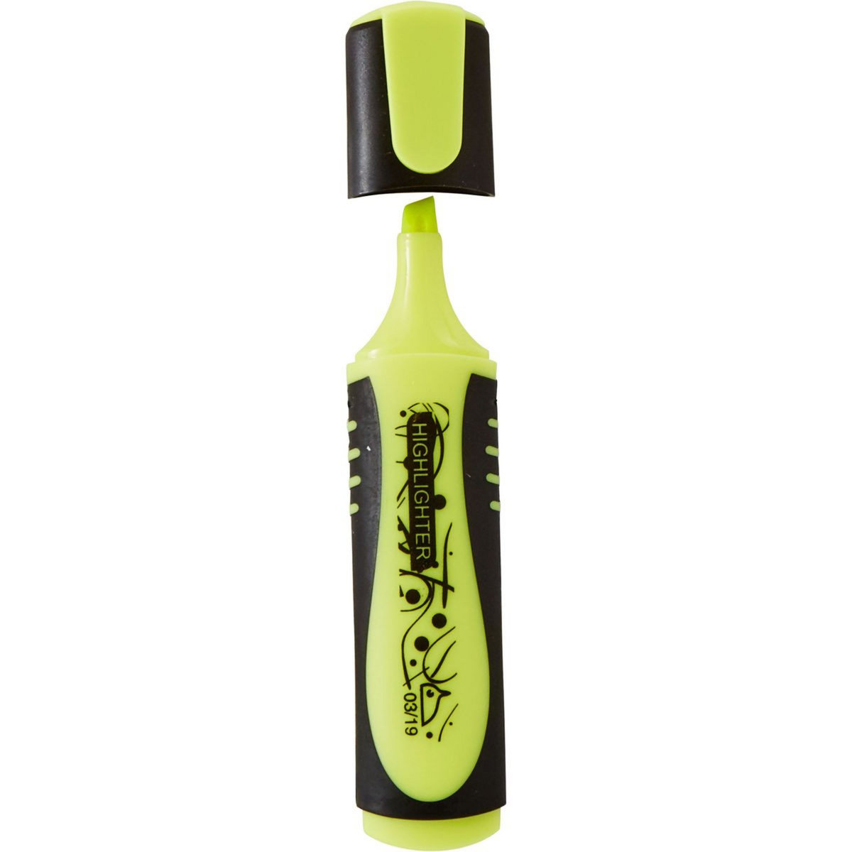 AUCHAN Surligneur plat jaune