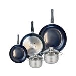 ELO Ensemble de 3 Poêles de cuisson 20, 28 et 32 cm et 2 faitouts 14 et 16 cm Elo Prima Brillant