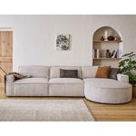 LISA DESIGN Spiaggia - canapé d'angle droit - 5 places - en velours côtelé. Coloris disponibles : Gris, Beige, Noir, Bleu, Orange, Vert