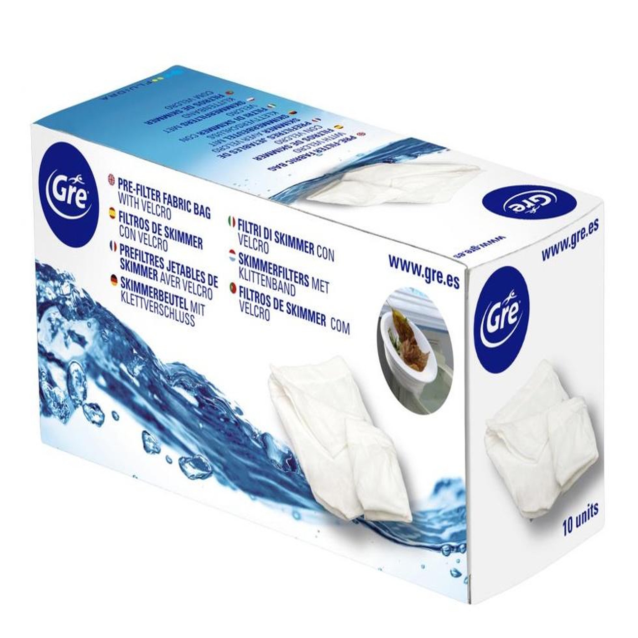 GRE Lot de 10 préfiltres jetables pour skimmer