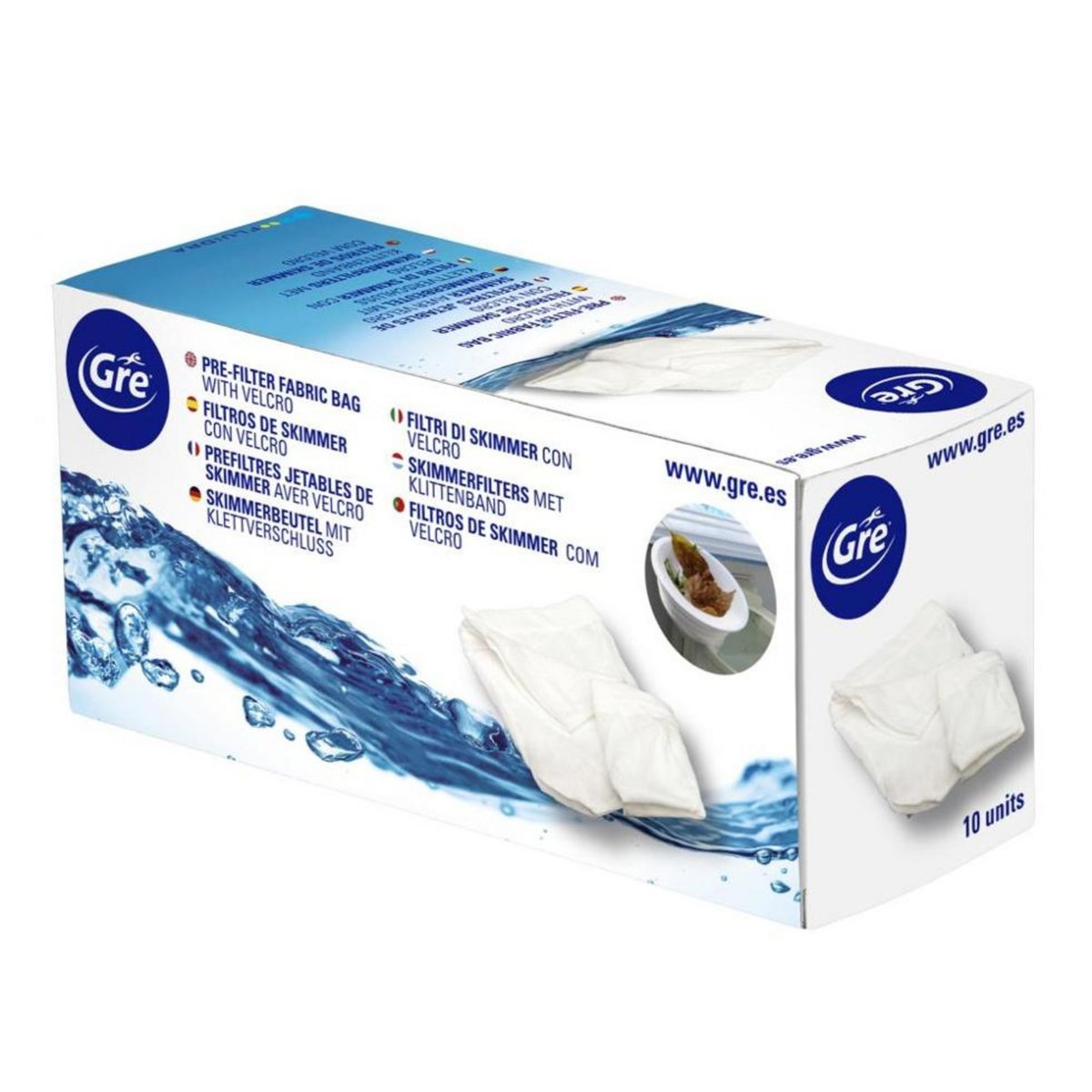GRE Lot de 10 préfiltres jetables pour skimmer