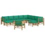 Voir la diapositive 3 : VIDAXL Salon de jardin 12 pcs avec coussins vert bambou