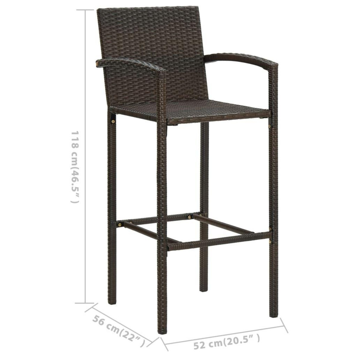 VIDAXL Ensemble de bar de jardin 5 pcs Marron