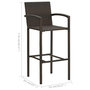 Voir la diapositive 6 : VIDAXL Ensemble de bar de jardin 5 pcs Marron