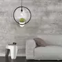The Home Deco Factory Suspension LED décorative avec plante Garden - H. 35 cm - Noir