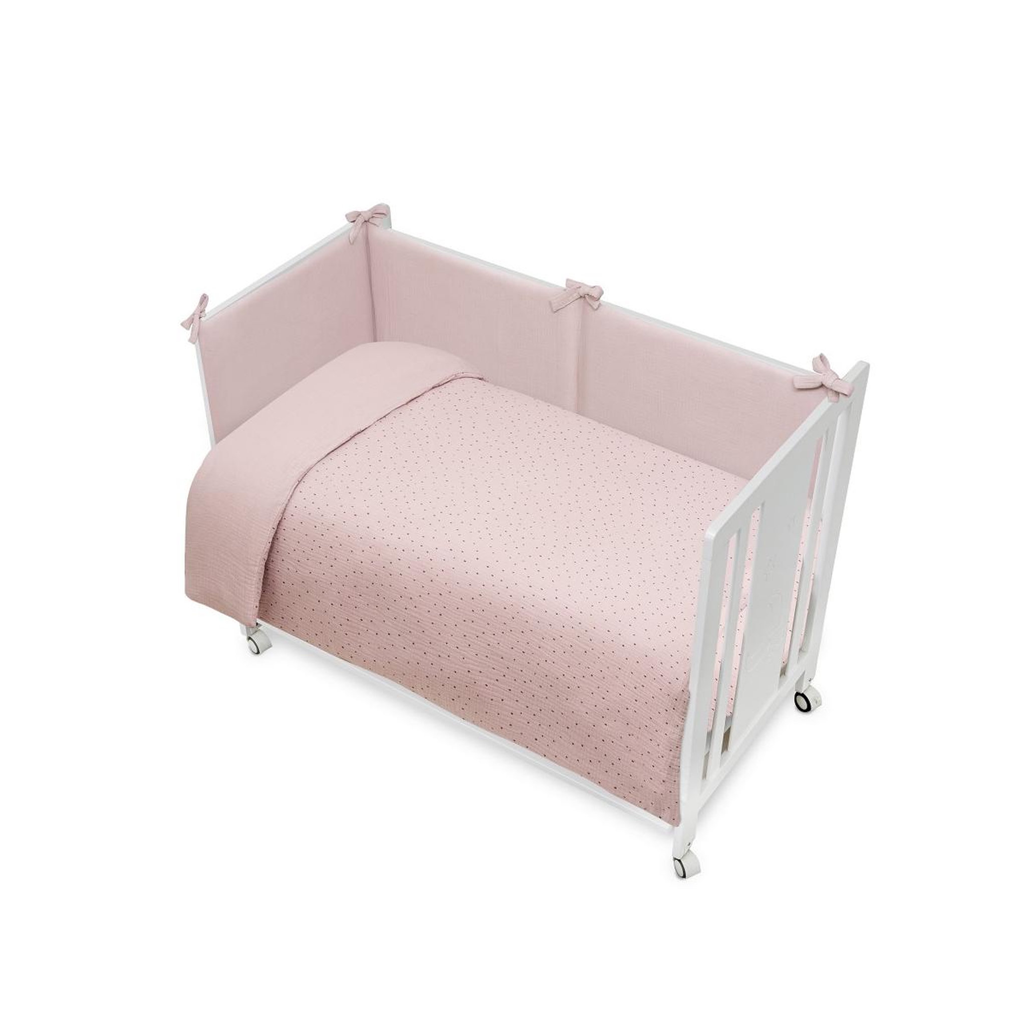 INTERBABY Parure de lit 2 Pcs. Mod. Puntos Rose Foncé