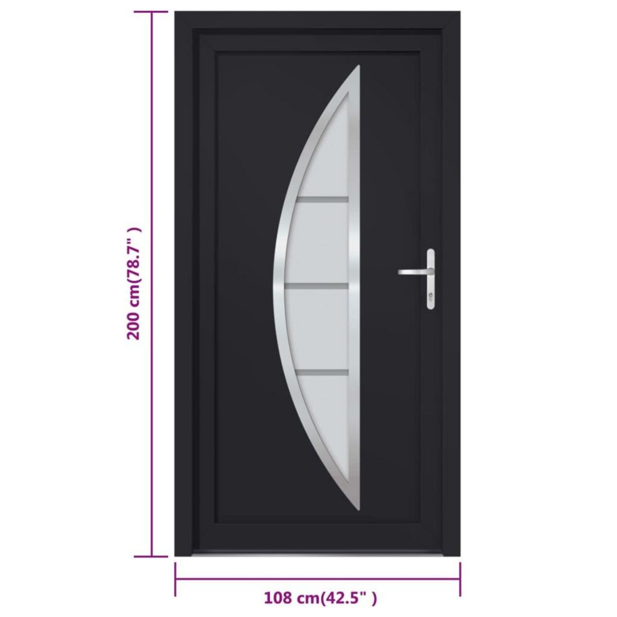 VIDAXL Porte d'entree anthracite 108x200 cm PVC