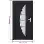 Voir la diapositive 6 : VIDAXL Porte d'entree anthracite 108x200 cm PVC