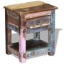 Voir la diapositive 4 : VIDAXL Table d'appoint 1 tiroir Bois de recuperation massif 43x33x51cm