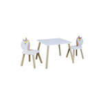 Paris Prix Table & 2 Chaises Enfant  Licorne Lily  55cm Blanc
