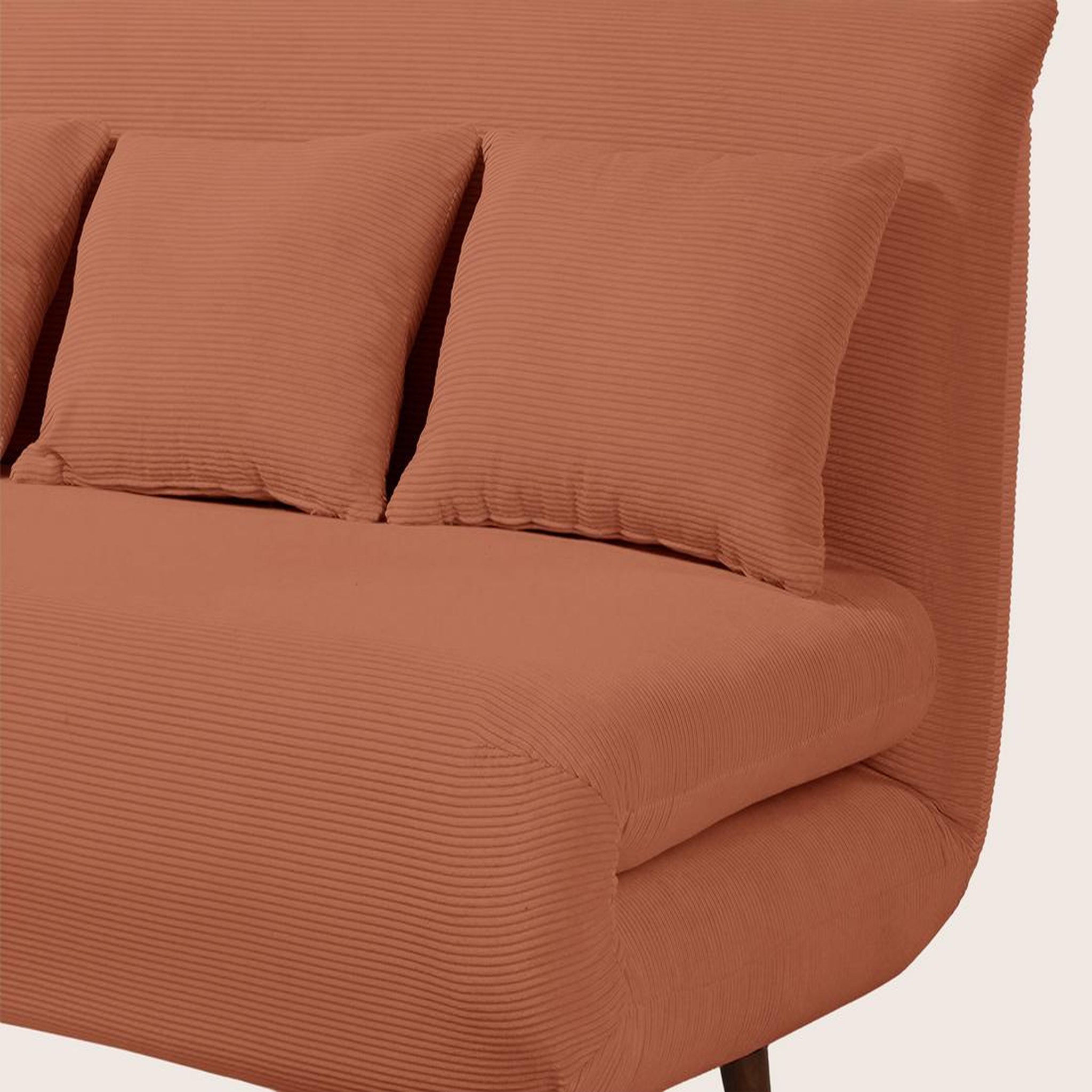 Voir la diapositive 5 : BEST MOBILIER Lumi - banquette convertible clic-clac 2 places en velours côtelé