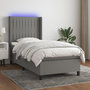 Voir la diapositive 1 : VIDAXL Sommier a lattes de lit matelas LED Gris fonce 80x200cm Tissu