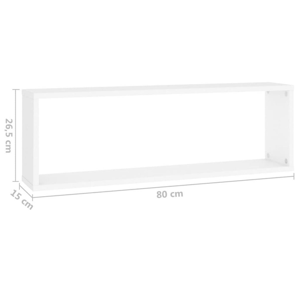 VIDAXL Etageres cube murales 4pcs Blanc 80x15x26,5cm bois d'ingenierie