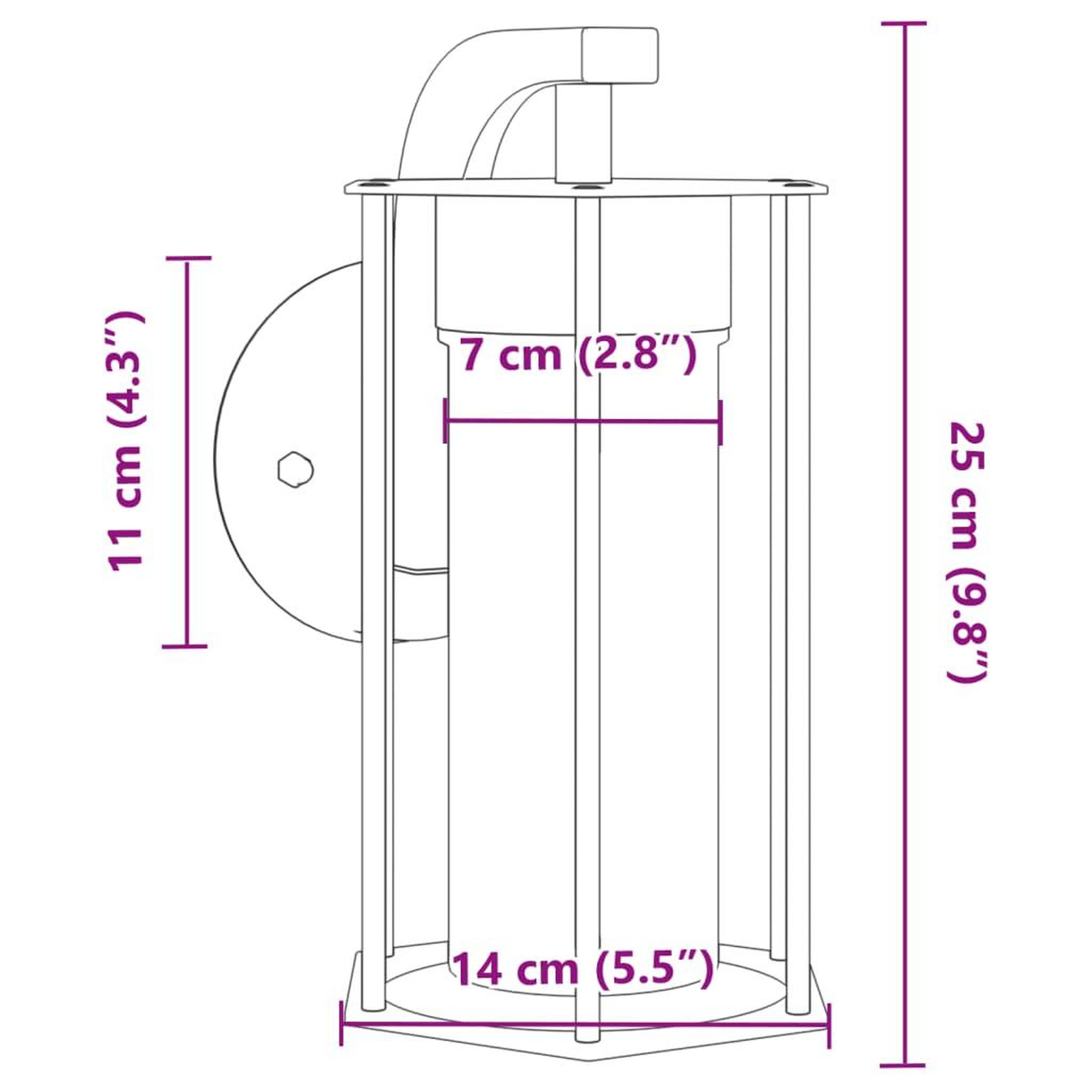 Voir la diapositive 6 : VIDAXL Applique murale d'exterieur noir acier inoxydable