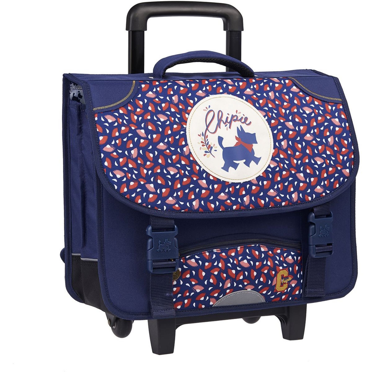 CHIPIE Cartable à roulettes 41 cm CM1/CM2 bleu motif feuilles