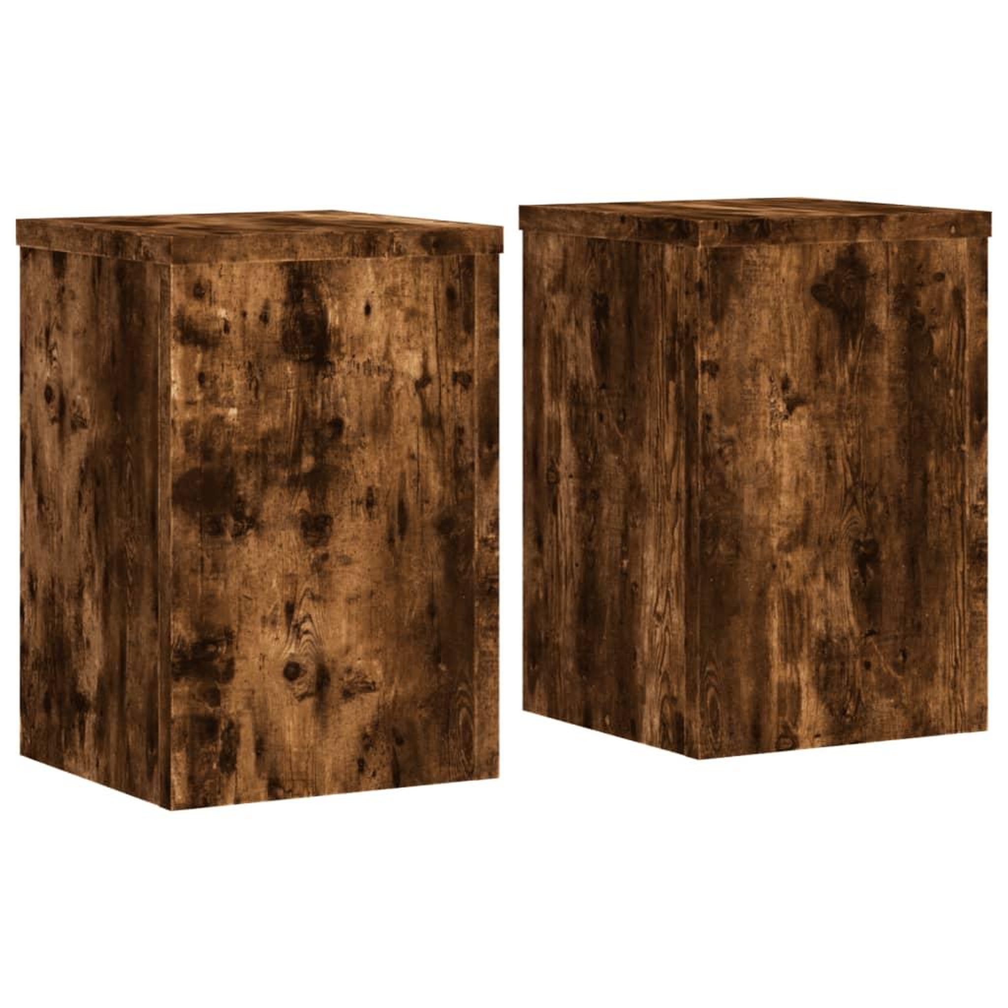 Voir la diapositive 2 : VIDAXL Supports pour plantes 2 pcs chene fume bois d'ingenierie