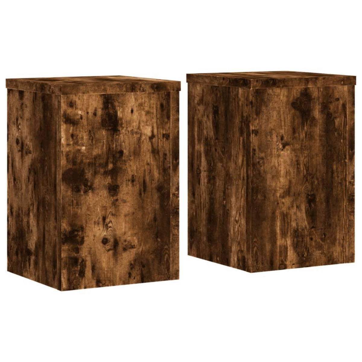 VIDAXL Supports pour plantes 2 pcs chene fume bois d'ingenierie
