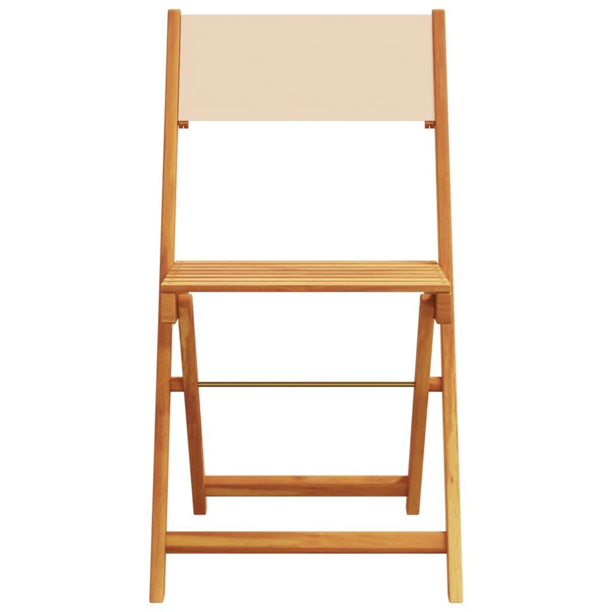 Voir la diapositive 4 : VIDAXL Chaises de jardin pliantes lot de 8 beige tissu et bois massif