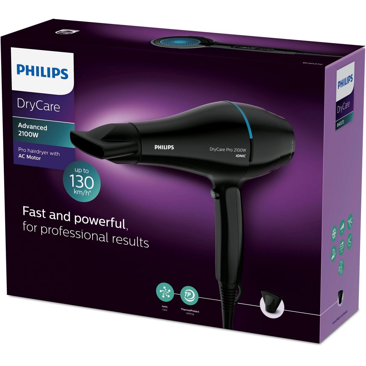 Philips Sèche-cheveux 2100w ionic - bhd272/00