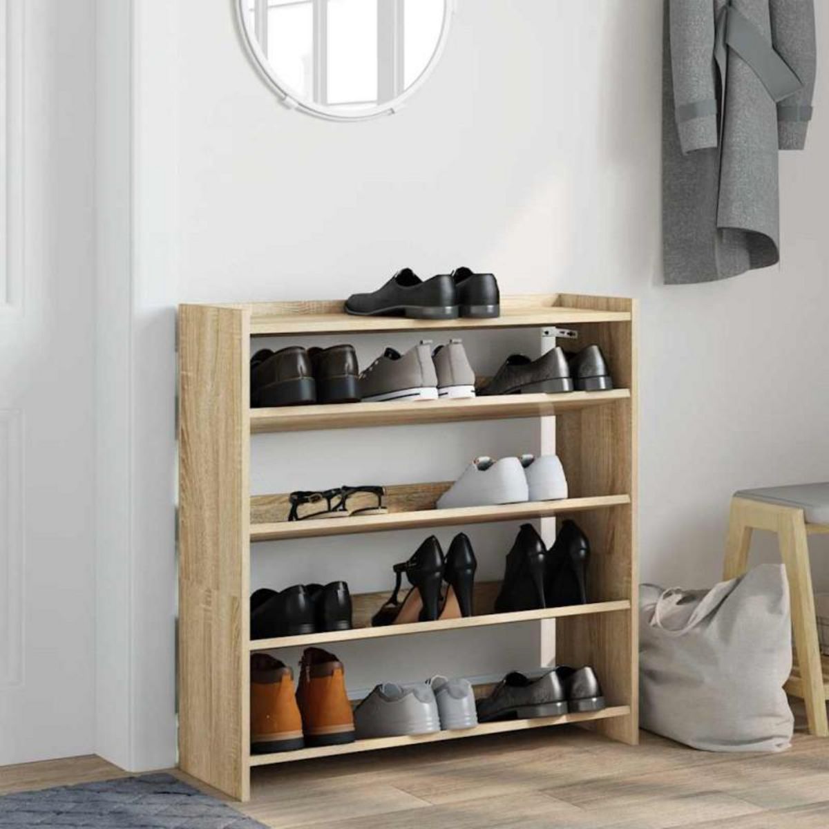 VIDAXL Étagère à chaussures chêne sonoma 80x25x81 cm bois ingénierie
